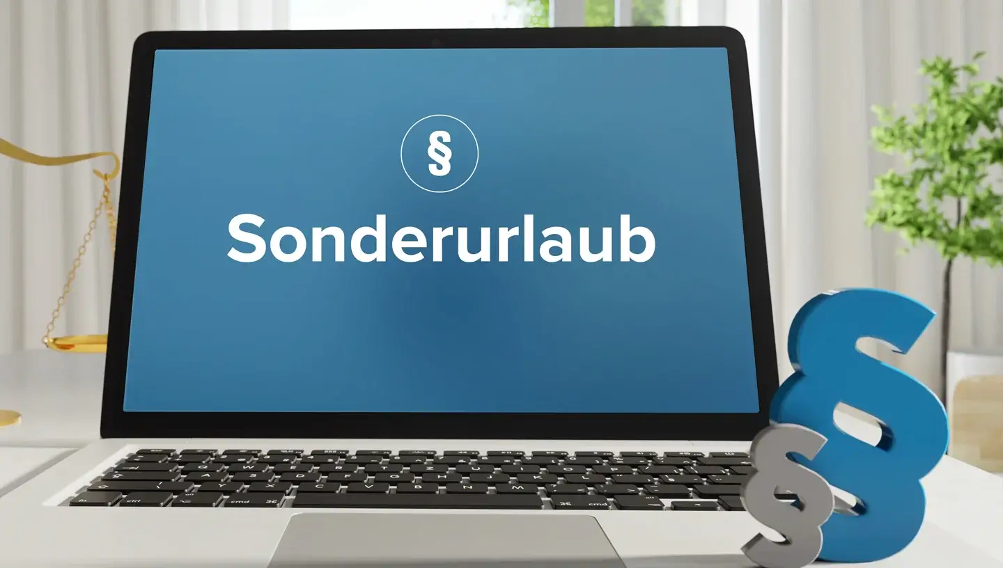 PC mit der Aufschrift Sonderurlaub