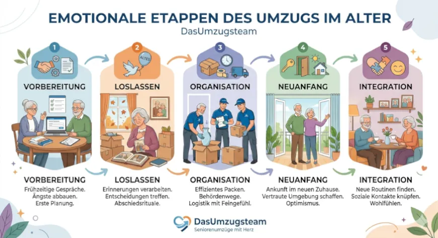 Seniorenumzug Wien - Emotionale Etappen - Infografik